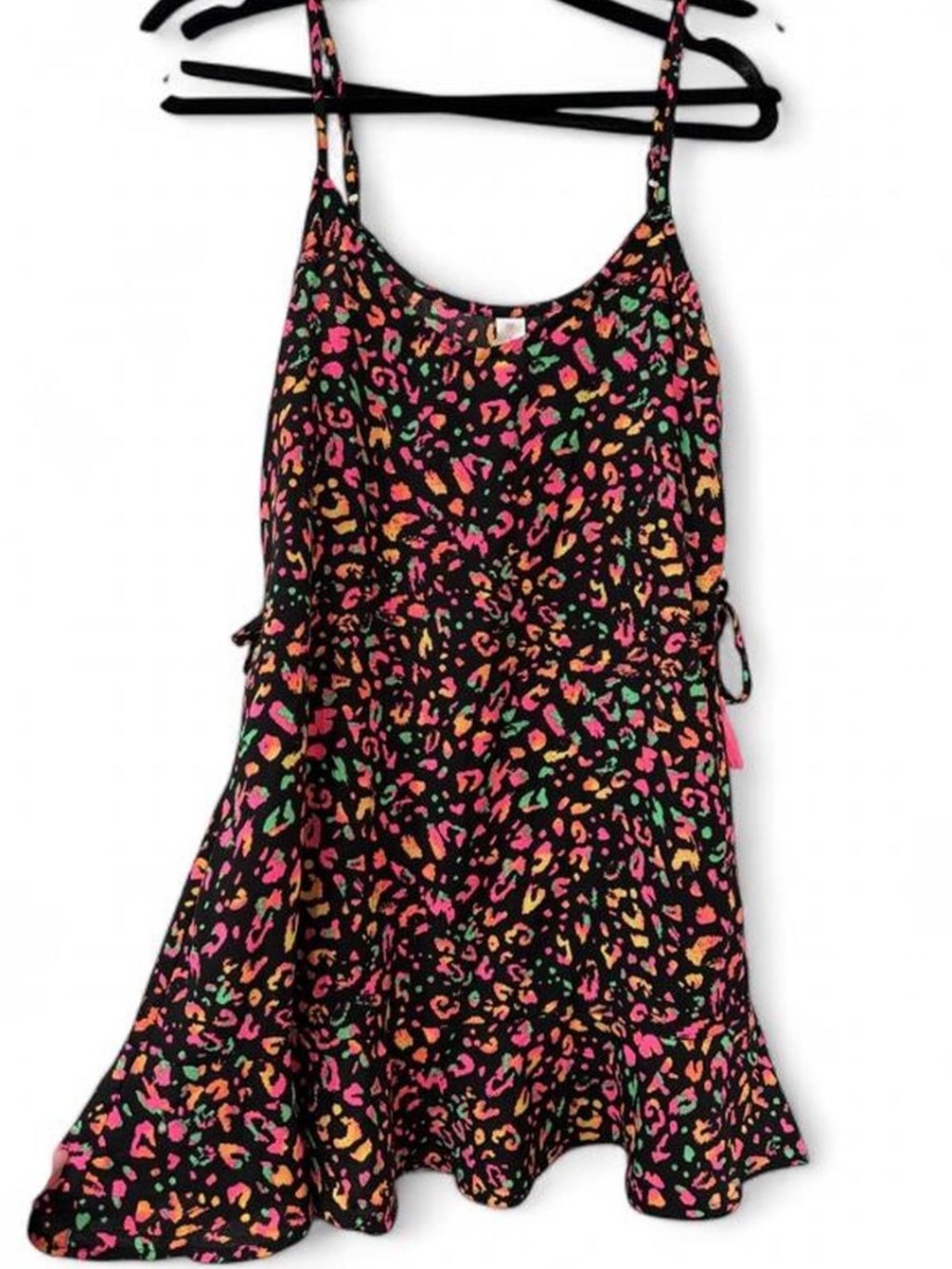 Women’s Black Multicolor Leopard Print Tank Dress